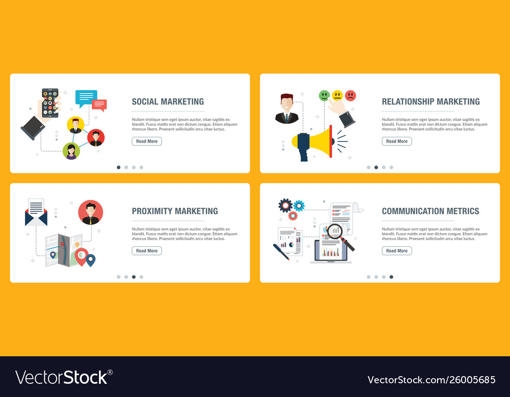 Internet banner set with marketing communication