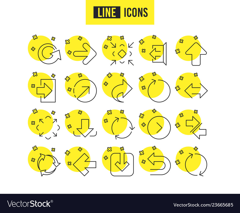 Linear arrow icons download synchronize
