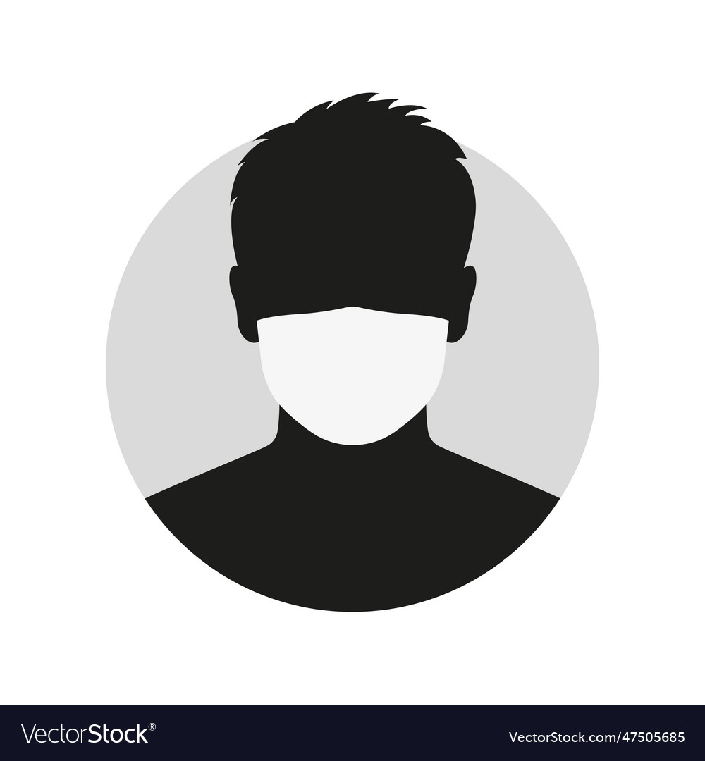 Man face silhouette in medical mask male person