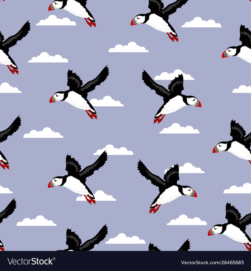 Puffin Pattern - Sky & Clouds