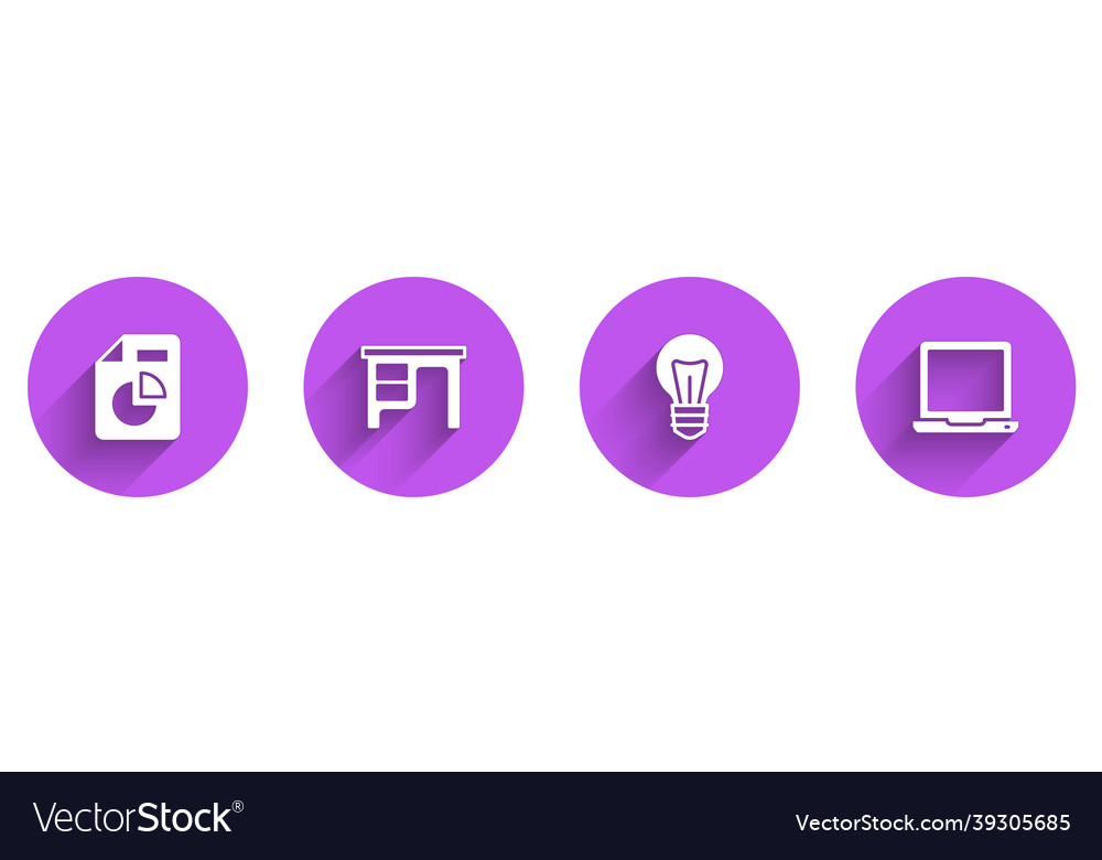 Set document with graph chart office desk light vector image Set document with graph chart office desk light