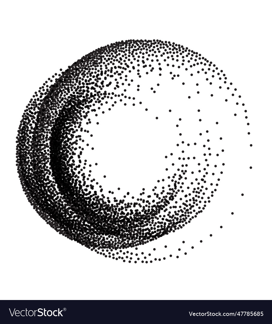 Stipple swirl circle halftone gradient vortex Vector Image