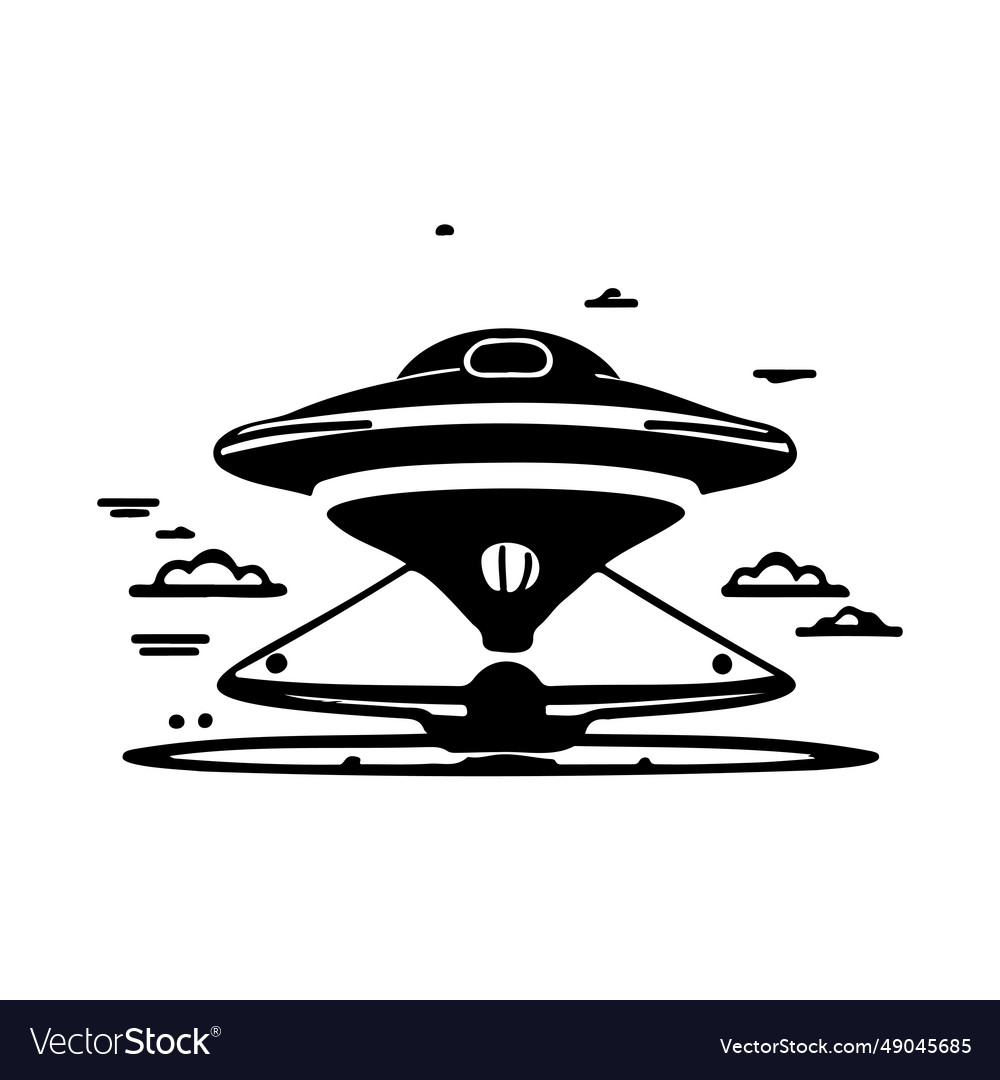 Ufo Symbol Hand zeichnen schwarzes Farb-Logo Symbol