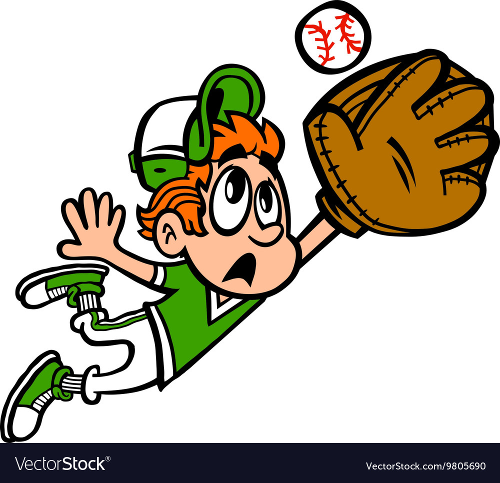 Baseball player kid cartoon