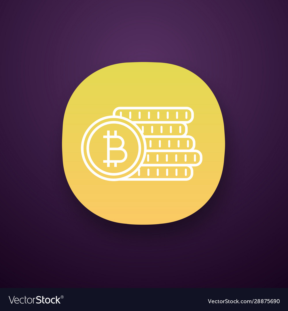 Bitcoin coins stack app icon Vector Image Bitcoin coins stack app icon