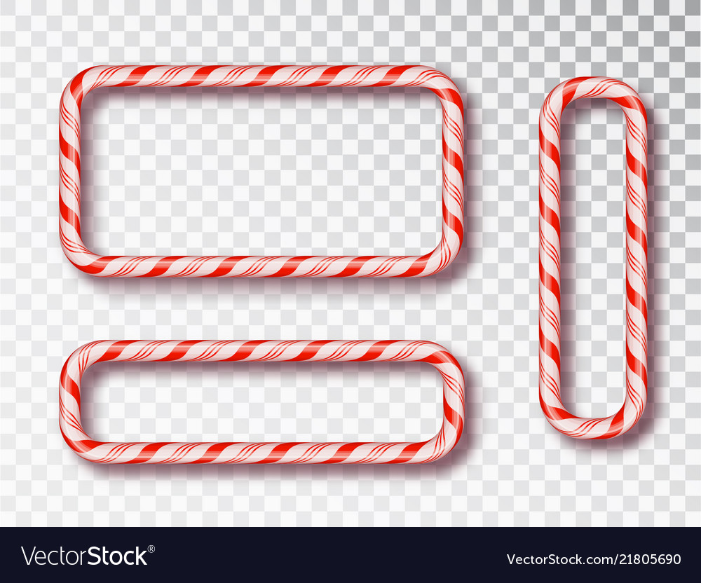 Christmas candy frame isolated set blank