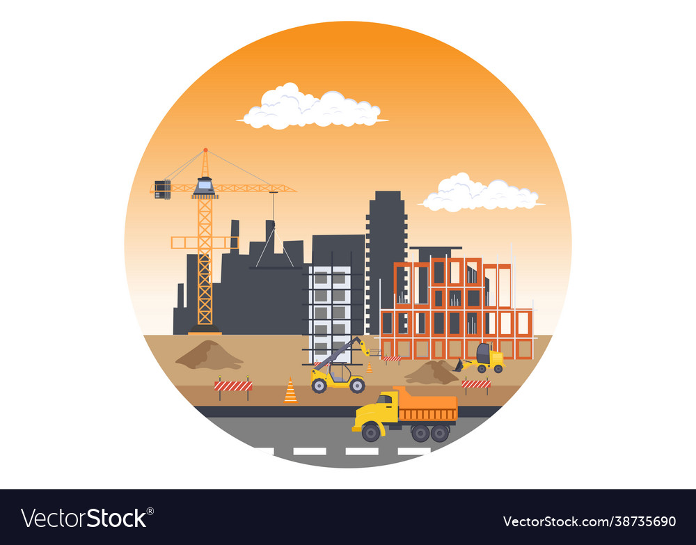 Construction building architecture makes Vector Image Construction building architecture makes