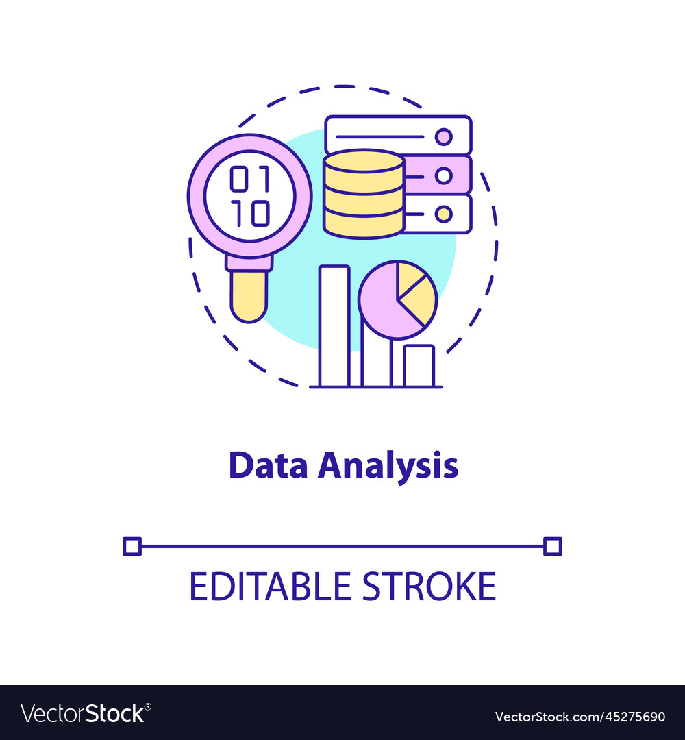 Data analysing icon Royalty Free Vector Image - VectorStock