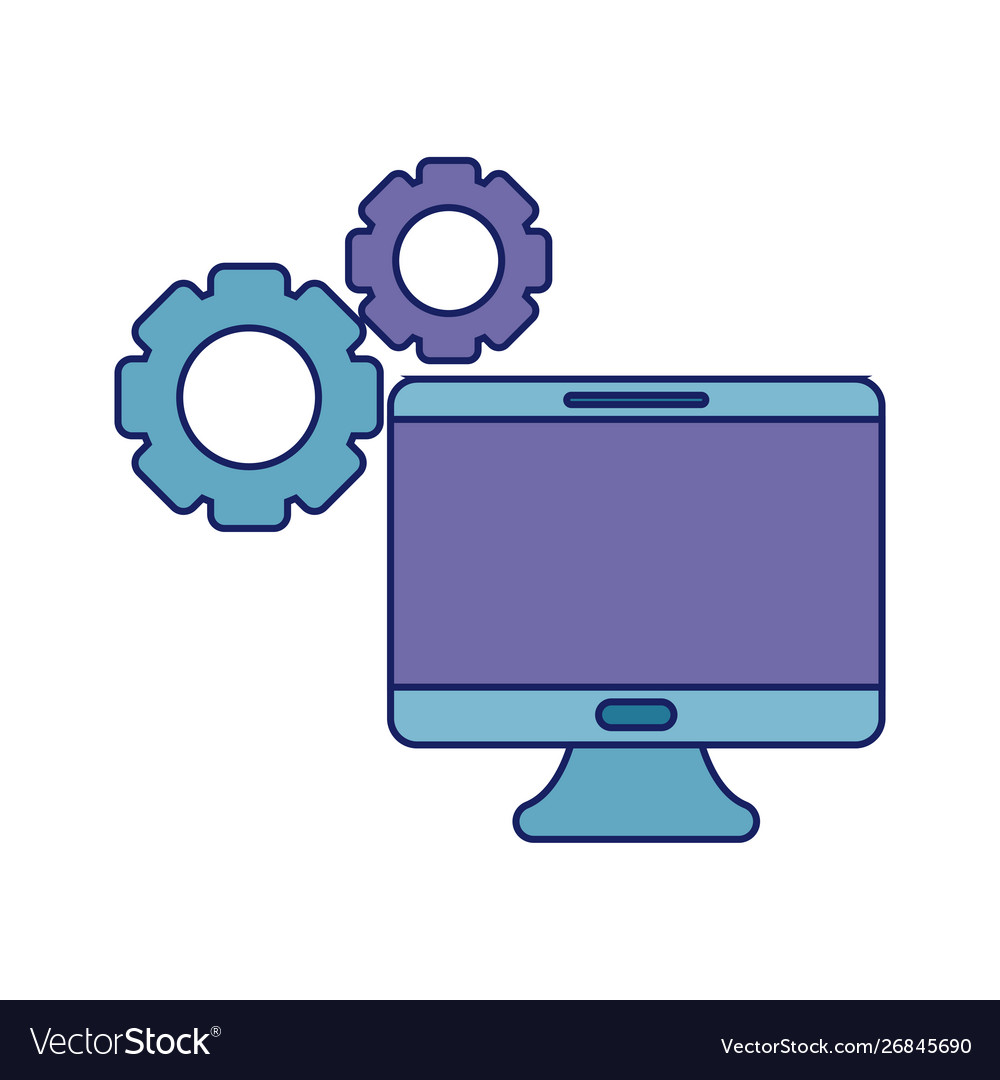 Desktop computer with gears pinions