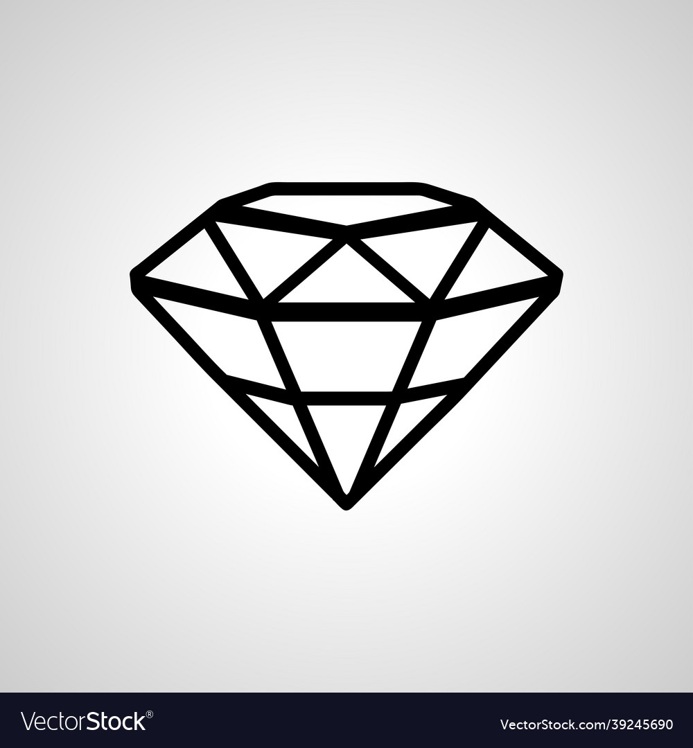 Diamond line icon isolated icon Royalty Free Vector Image