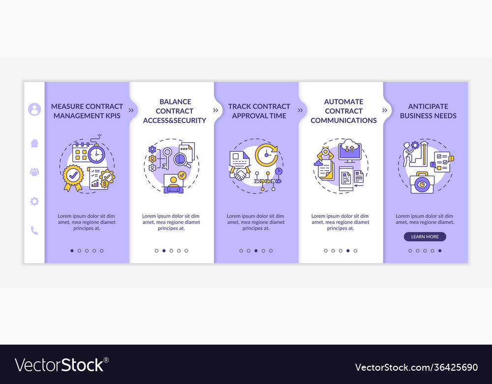 Efficient contract management tips onboarding vector image Efficient contract management tips onboarding
