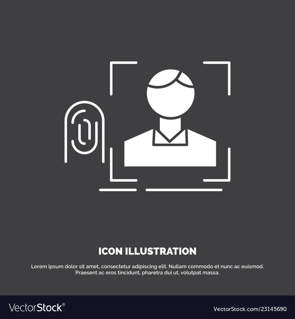 Finger fingerprint recognition scan scanning icon vector image Finger fingerprint recognition scan scanning icon