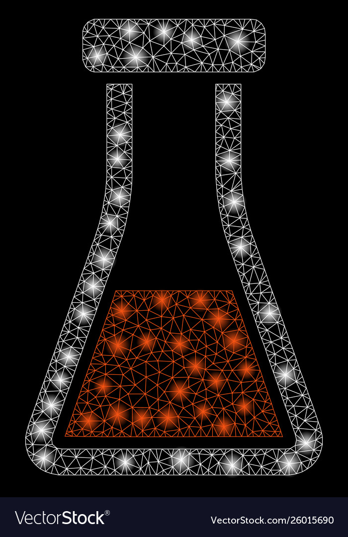 Flare mesh network flask with spots vector image Flare mesh network flask with spots