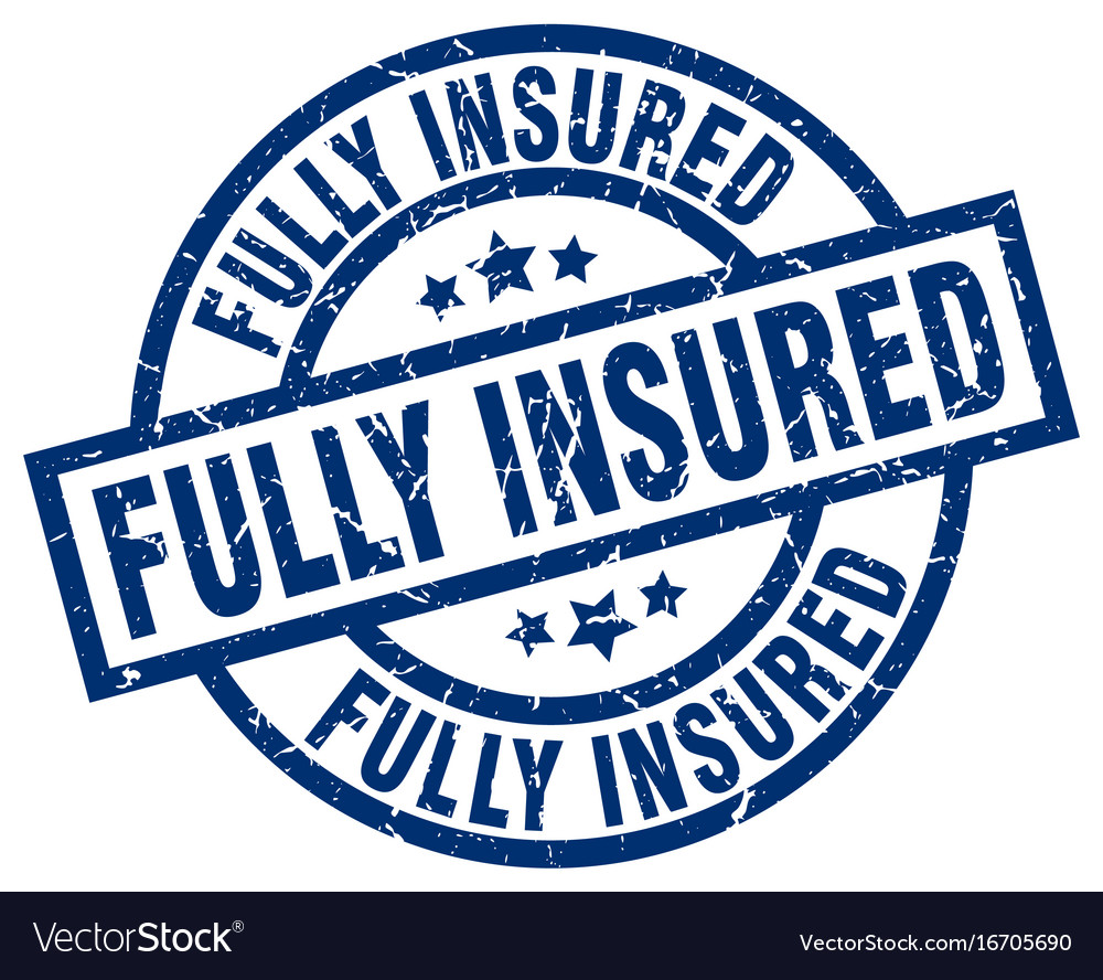 Fully insured blue round grunge stamp Royalty Free Vector