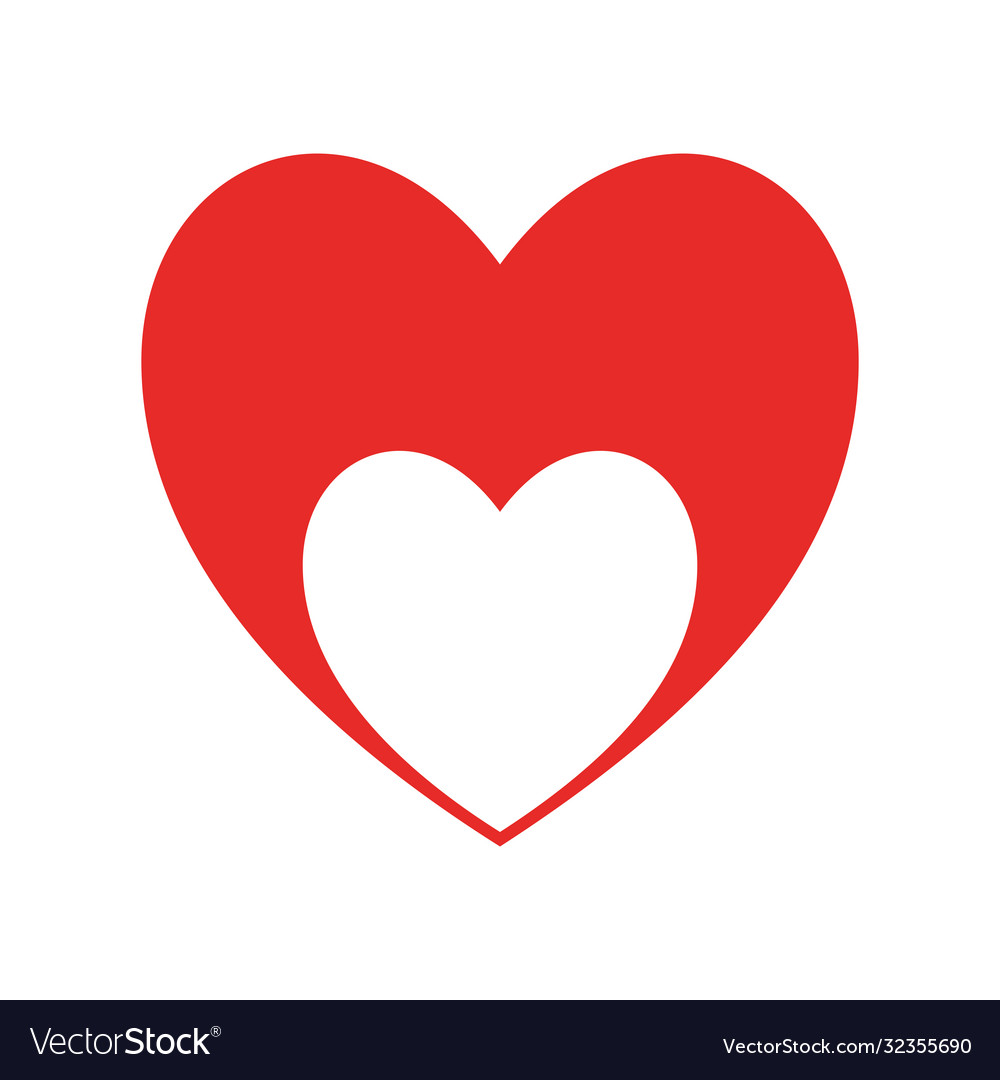 Heart inside flat style icon design