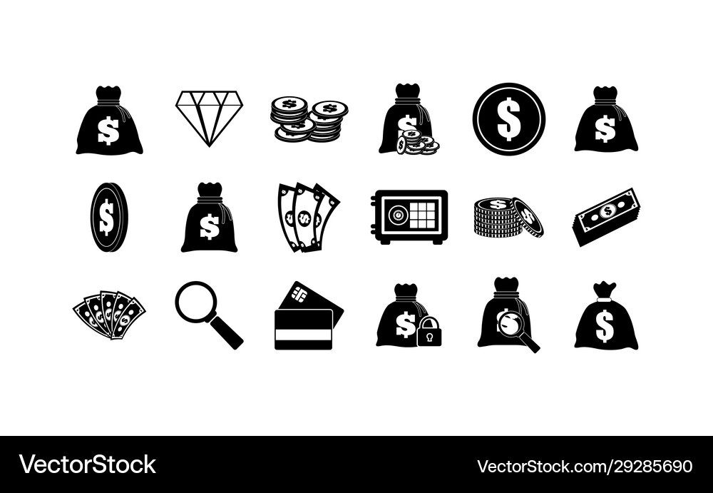 Isolated money icon set design Royalty Free Vector Image