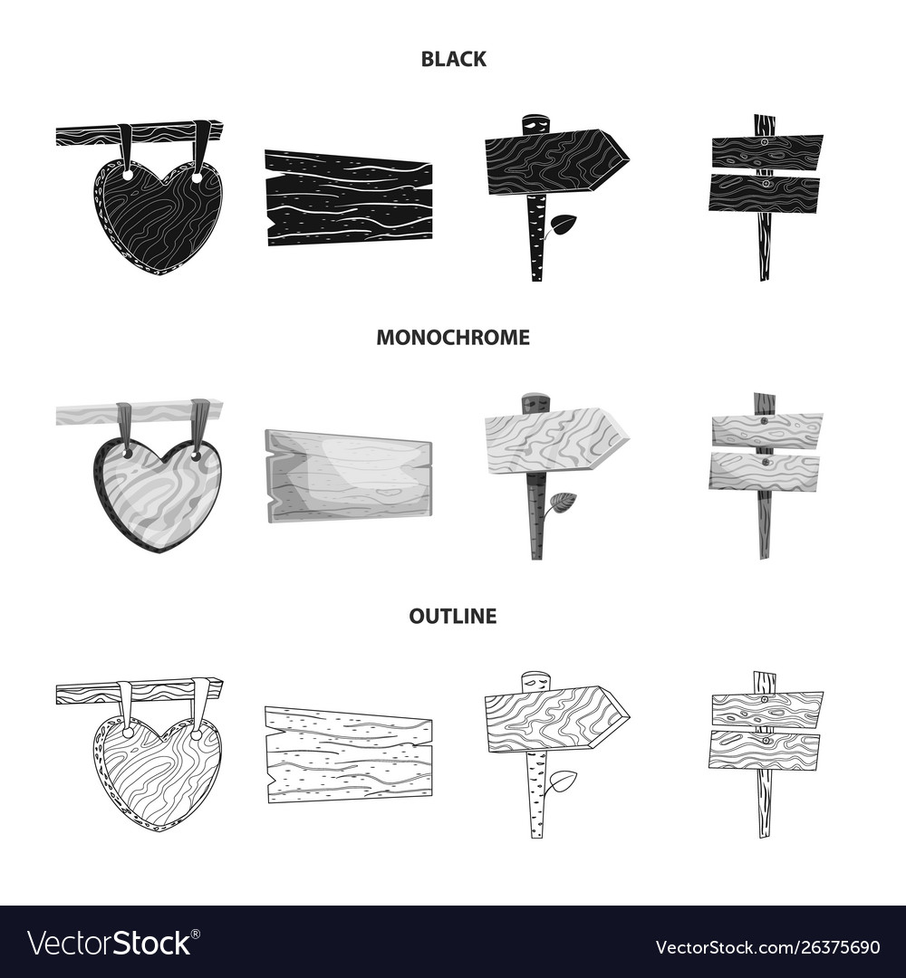 Isolated object raw and forest sign set vector image Isolated object raw and forest sign set