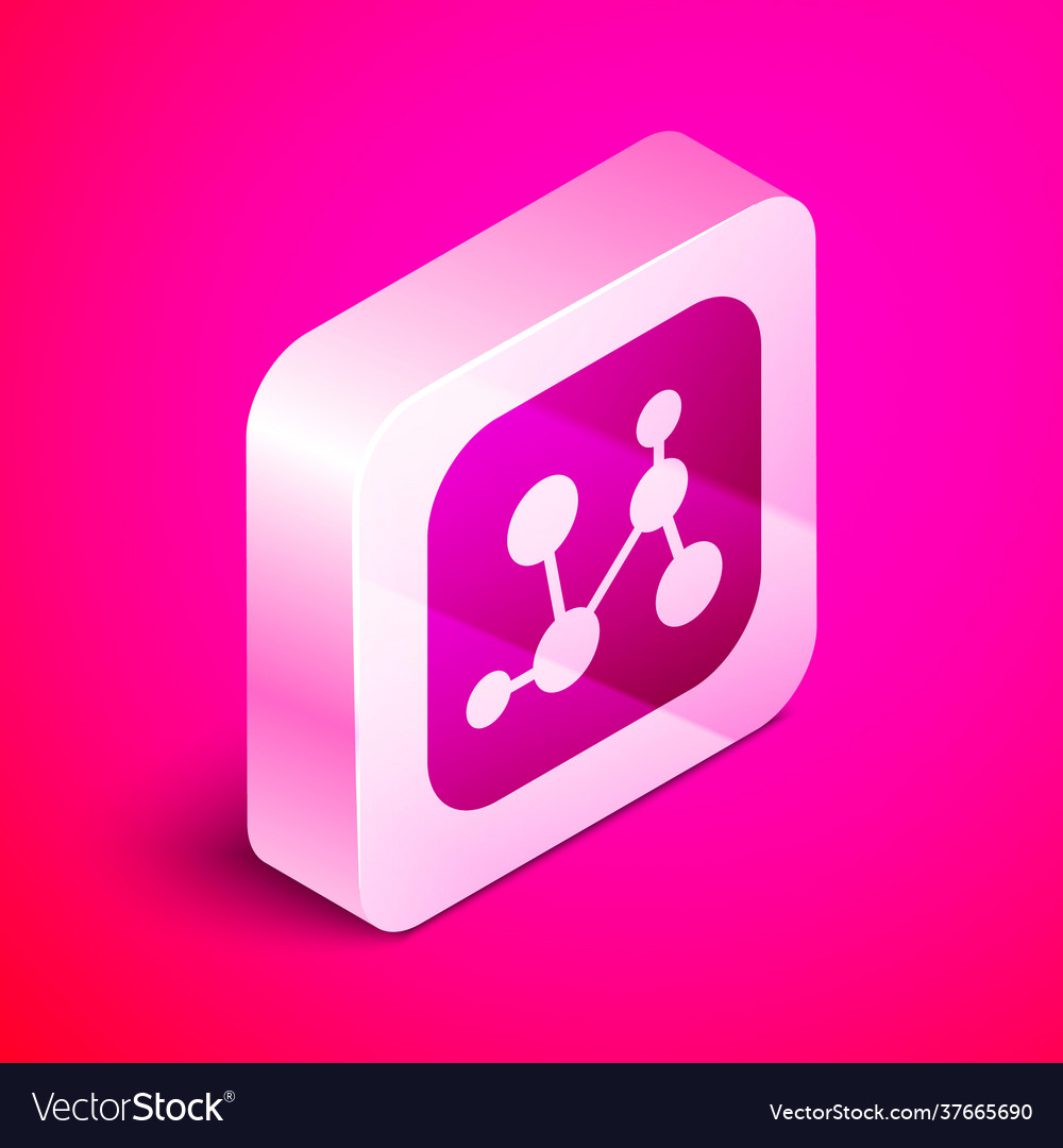 Isometric chemical formula icon isolated on pink