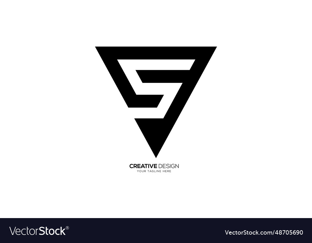 Letter sv or vs triangle shape negative space