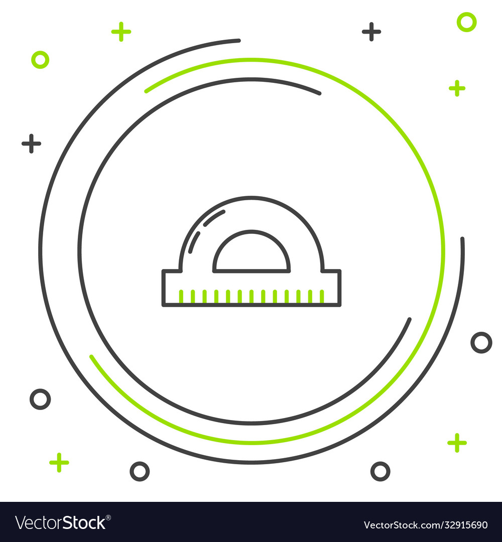 Line protractor grid for measuring degrees icon vector image Line protractor grid for measuring degrees icon