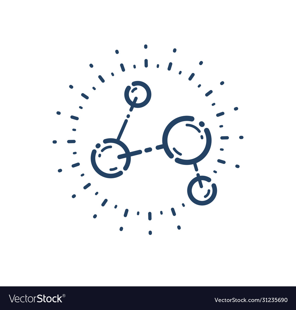 Molecule linear icon science chemistry Royalty Free Vector