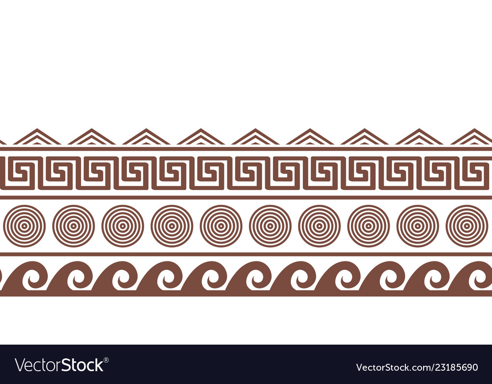 Old greek seamlesshorizontal border design vector image Old greek seamlesshorizontal border design