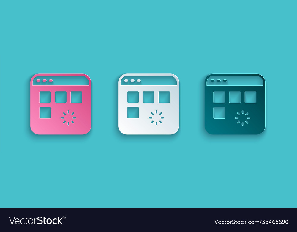 Paper cut loading a data window with progress Vector Image Paper cut loading a data window with progress