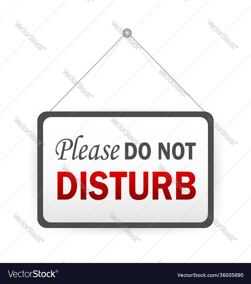 Paper sign do not disturb modern Royalty Free Vector Image