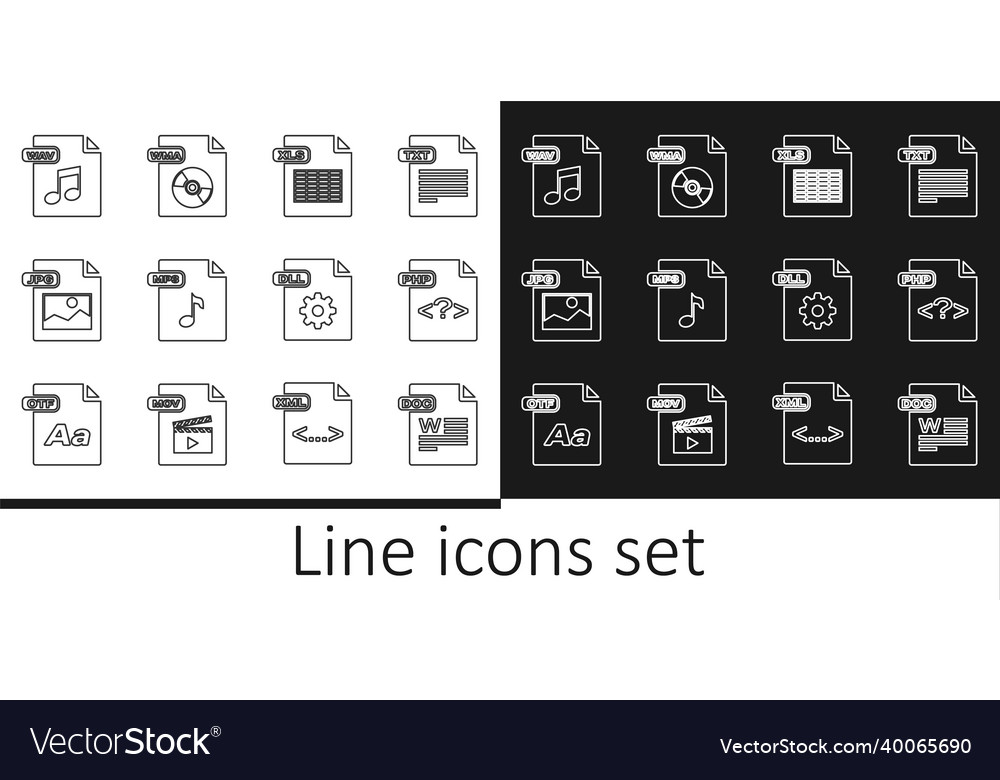 Set line doc file document php xls mp3 jpg
