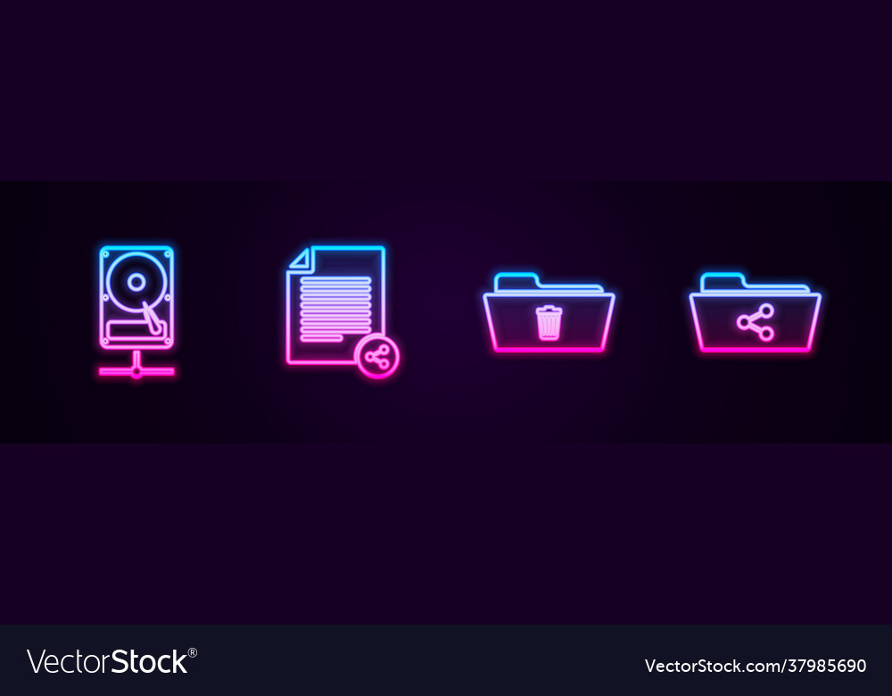 Set line hard disk drive on sharing network share vector image Set line hard disk drive on sharing network share
