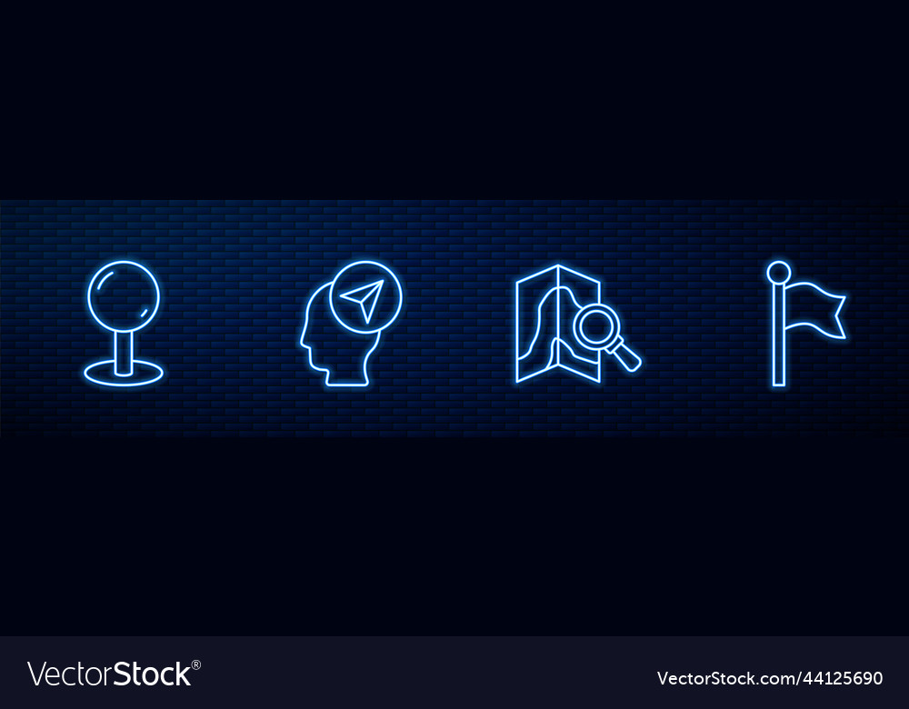Set line search location push pin vector image Set line search location push pin