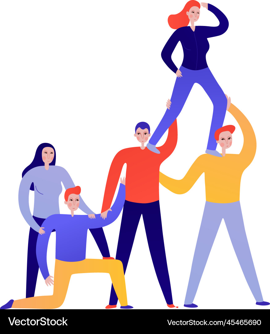 Teamwork flat concept Royalty Free Vector Image