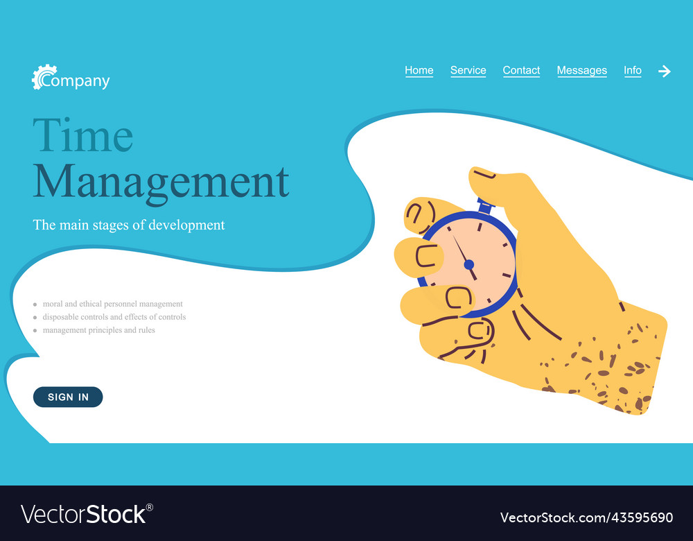 Time management workflow organization website Vector Image Time management workflow organization website