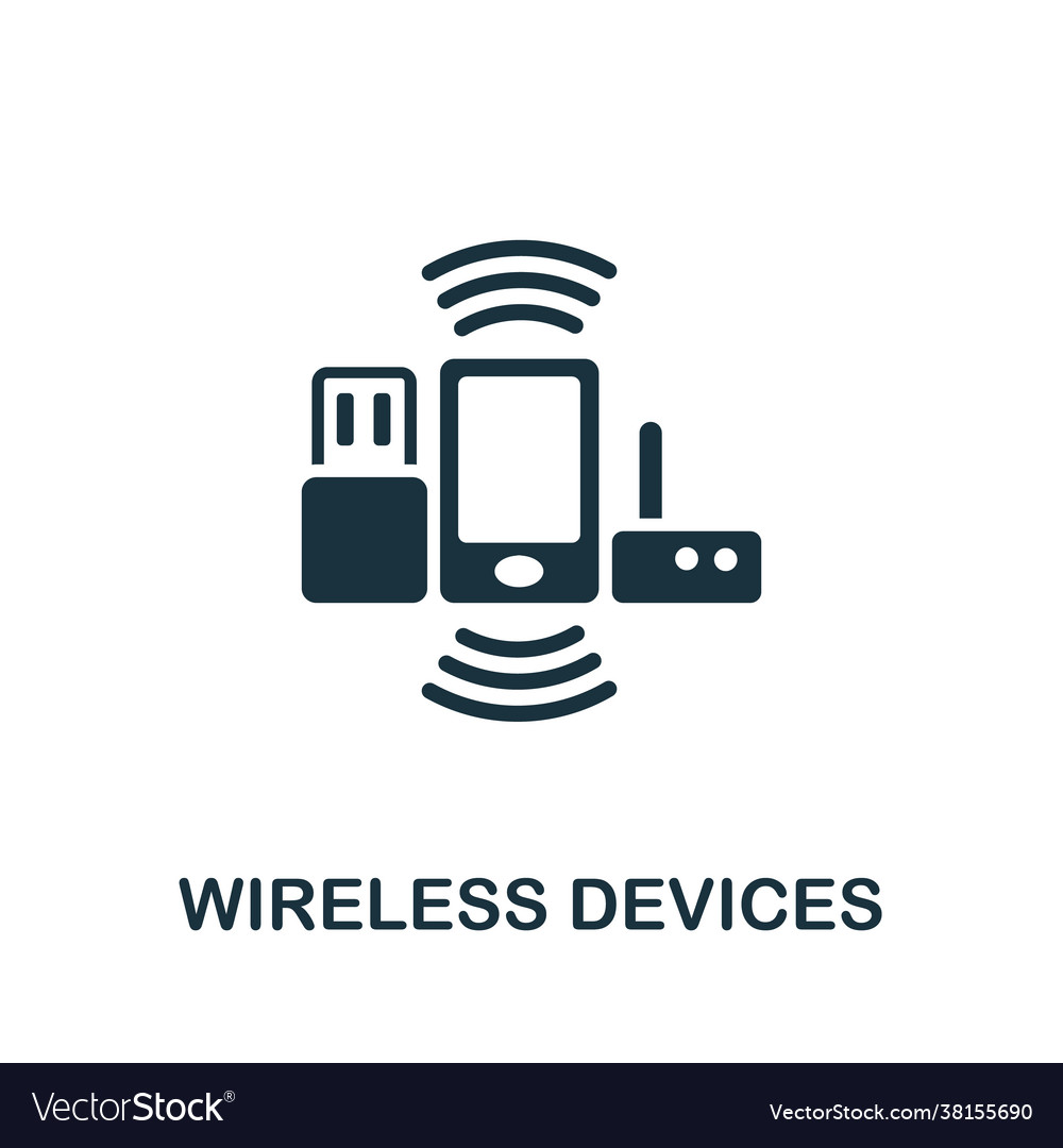 Wireless devices icon simple line element vector image Wireless devices icon simple line element