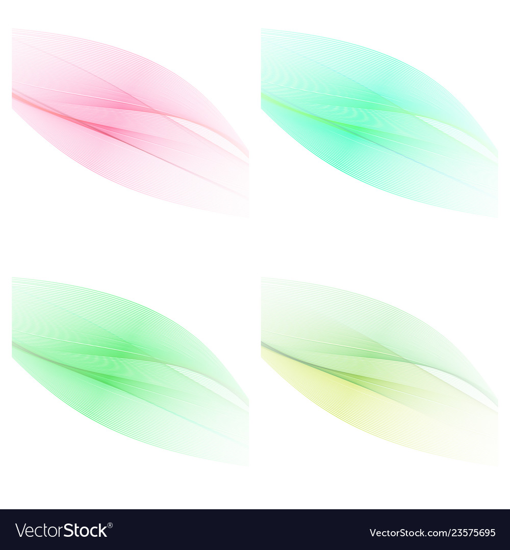 Abstract stylish color wave design elements - set vector image Abstract stylish color wave design elements - set