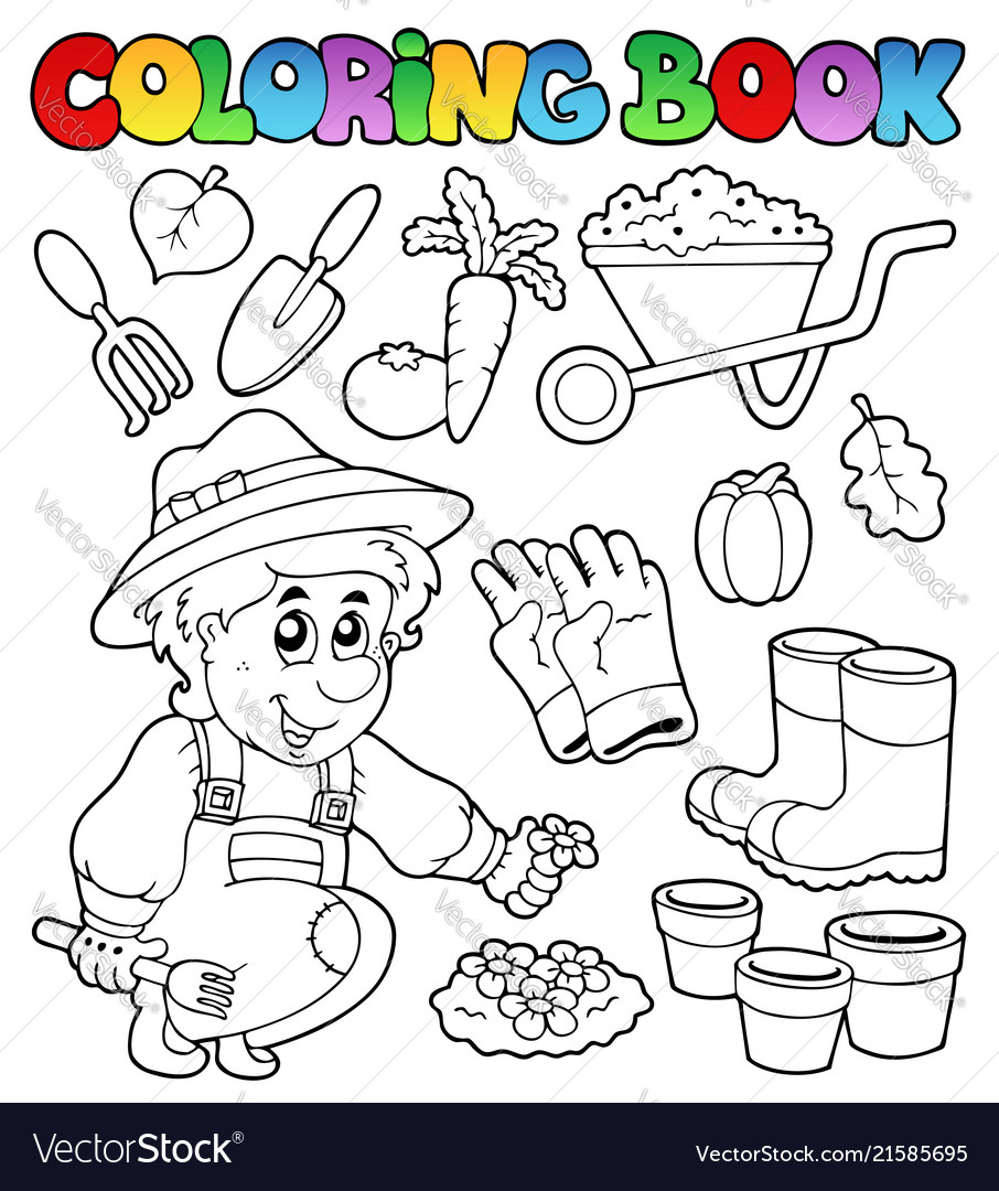 Coloring book with garden theme