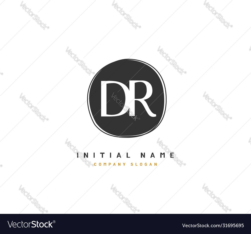 D r dr beauty initial logo handwriting logo Vector Image