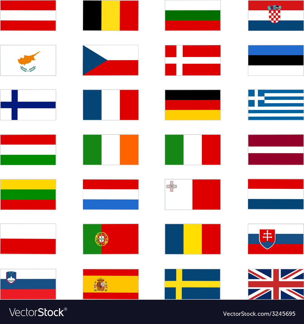 European union countries flags Royalty Free Vector Image