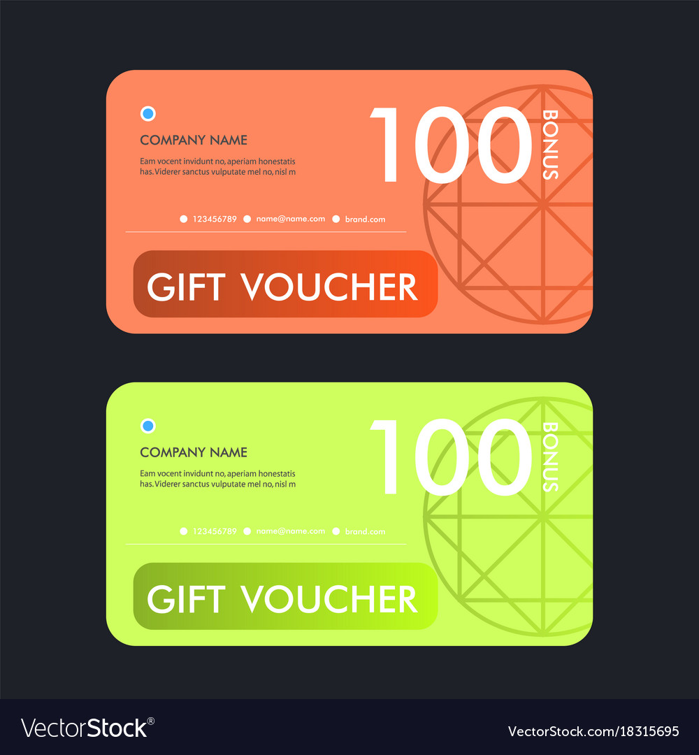 Gift voucher template design Royalty Free Vector Image