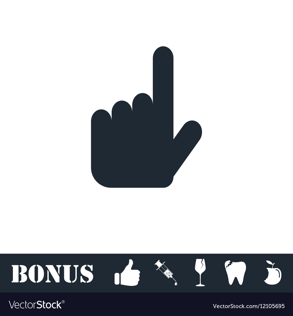 Hand cursor icon flat