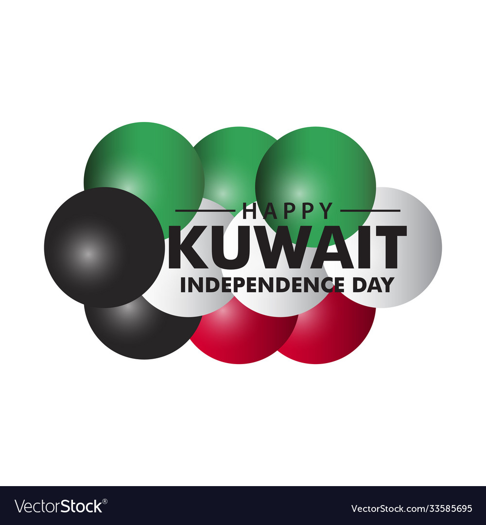 Happy kuwait independence day template design Vector Image