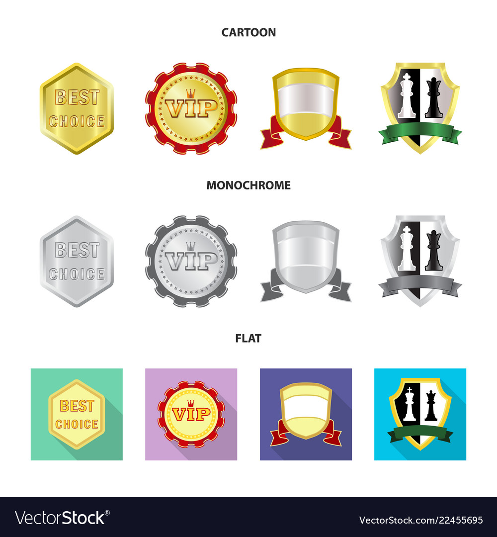 Isolated object of emblem and badge icon vector image Isolated object of emblem and badge icon