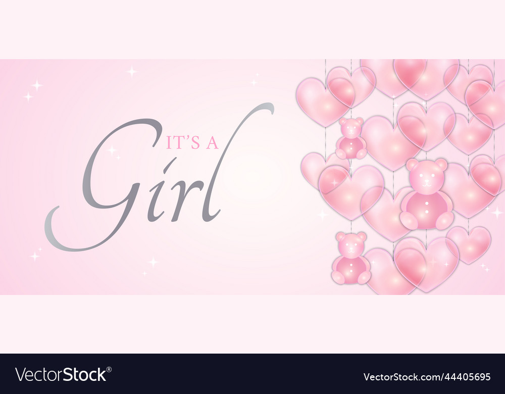 Its a girl baby shower design with cute pastel Vector Image