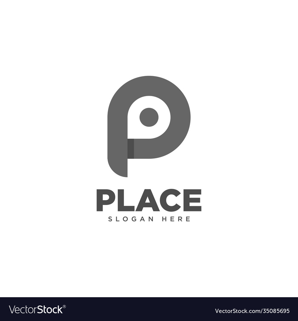 Letter p place logo design template