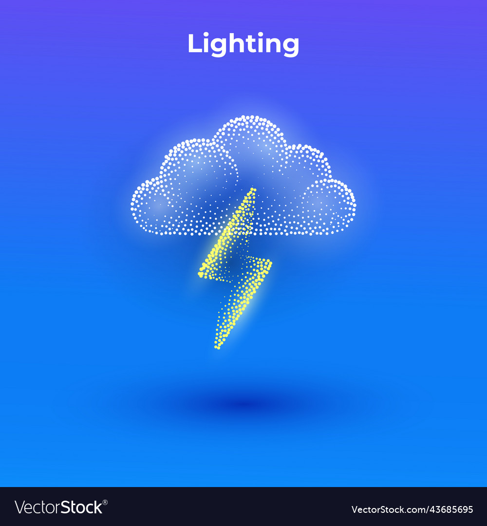Lighting 3d icon with transparent effect halftone