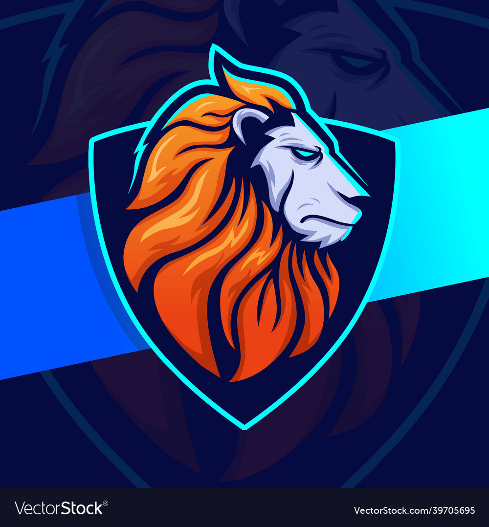 Lion king head mascot character esport logo