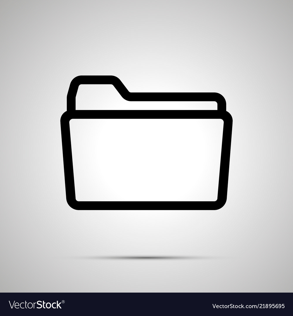 Open folder symbol simple black icon with shadow