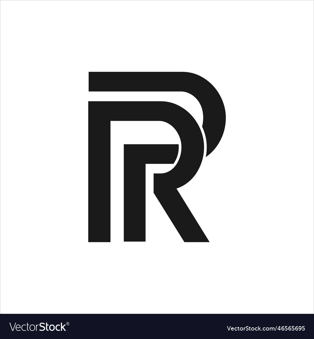 Pr initial logo design combination icon Royalty Free Vector