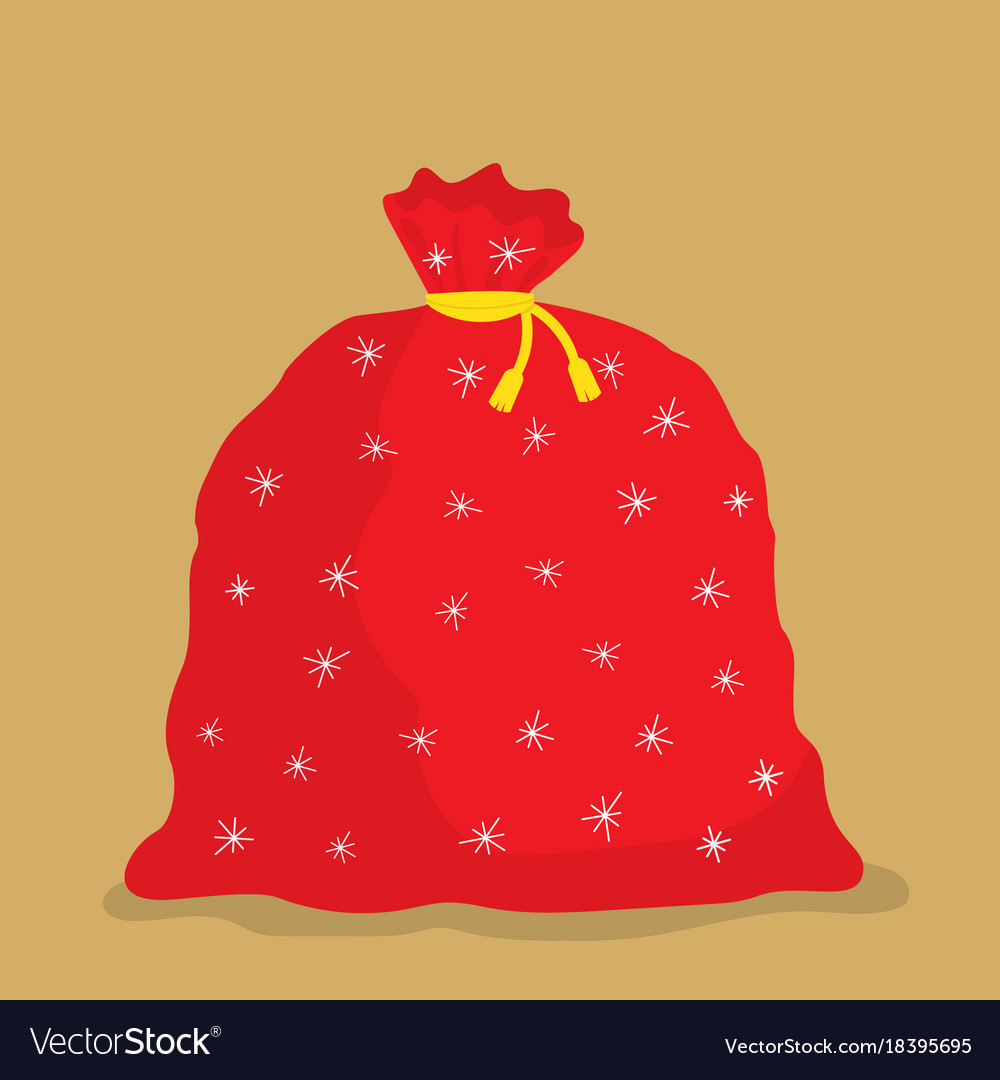 Santa claus red bag Royalty Free Vector Image - VectorStock