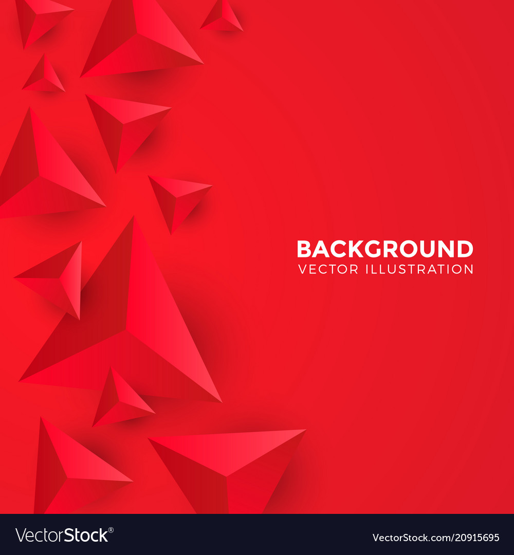 Shiny Red 3D Triangle Background